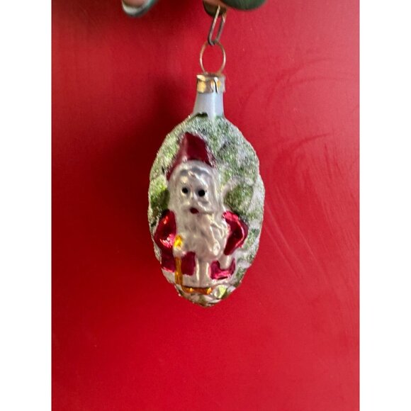 Nostalgie Christbaumschmuck Ornament Santa on Pine Cone